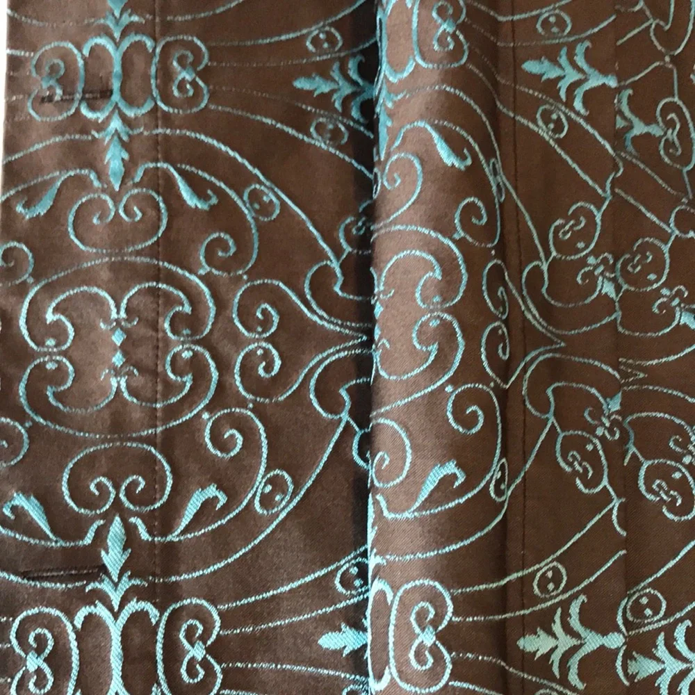 Brown and Blue Patterned shower curtain